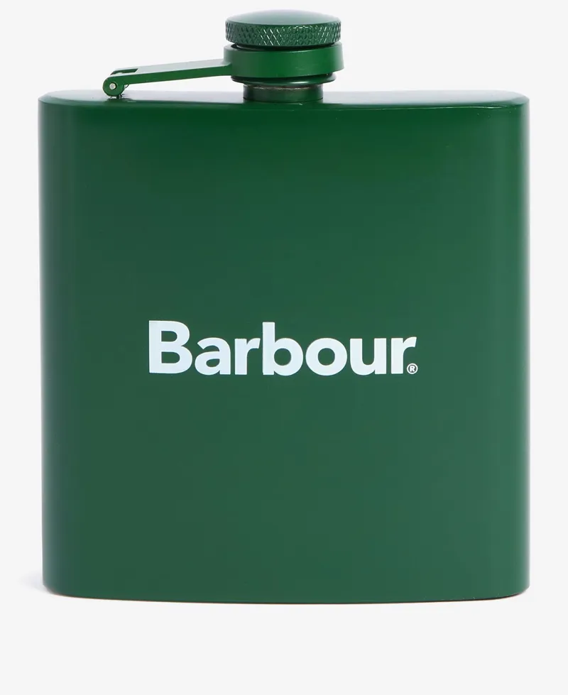 Barbour Logo Hip Flask Green